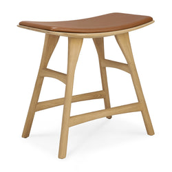 Osso Dining Stool With Leather Upholstered Seat - 2 Finishes Available