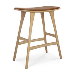 Osso Counter Stool With Leather Upholstered Seat - 2 Finishes Available